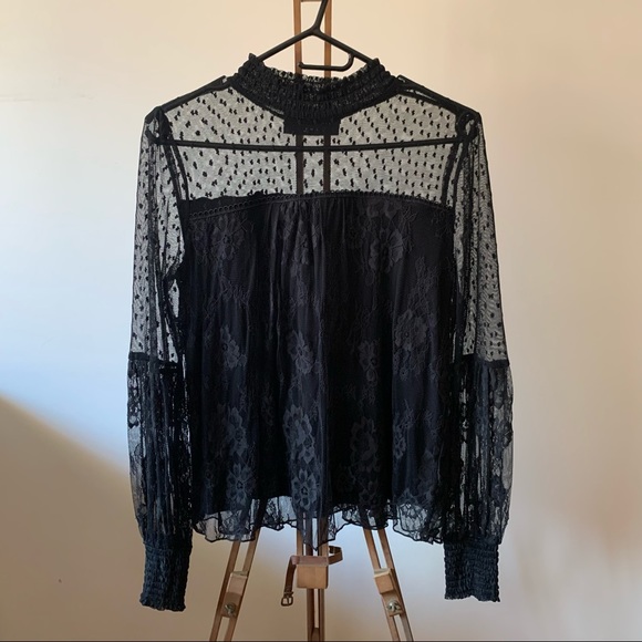 DECJUBA Tops - Decjuba black lace long sleeve top size S
